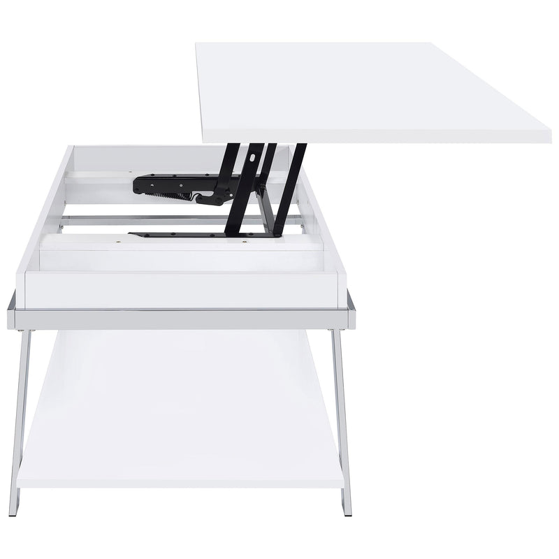  Coaster Furniture Marcia 708158 Rectangular Lift Top Coffee Table - White High Gloss IMAGE 8