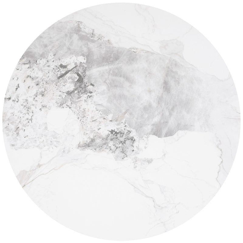  Coaster Furniture Rowena 708338 Round Sintered Stone Coffee Table - White Faux Marble IMAGE 4