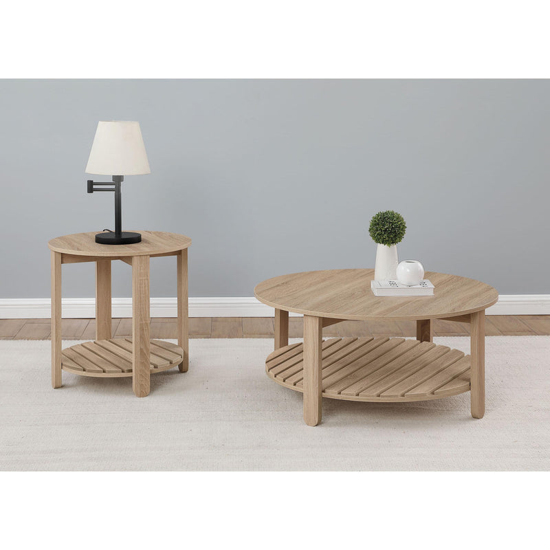 Coaster Furniture Fowler 710287 1-shelf Round Engineered Wood Side End Table - Natural IMAGE 5