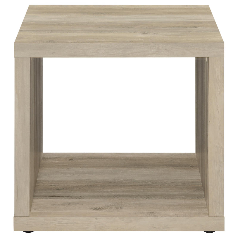  Coaster Furniture Frisco 710517 Square Engineered Wood Side End Table - Distressed Pine IMAGE 3