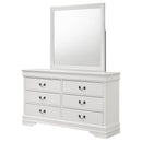 Coaster Furniture Louis Philippe 202443M 6-Drawer Dresser and Mirror - White IMAGE 4