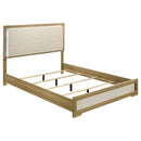 Coaster Furniture Hyland 215651Q Wood Queen LED Panel Bed - Natural/White IMAGE 1