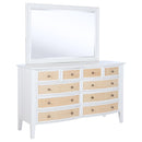  Coaster Furniture Bexhill 223473M 10-Drawer Dresser and Mirror - White IMAGE 1
