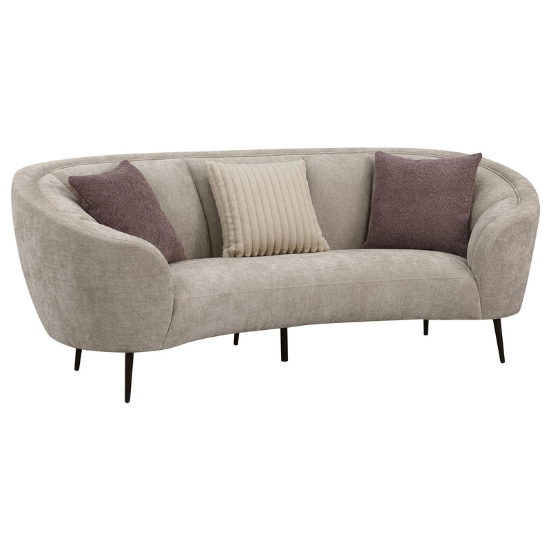  Coaster Furniture Ellorie 504837 Upholstered Channel Back Curved Sofa - Beige IMAGE 1