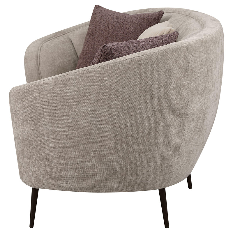  Coaster Furniture Ellorie 504837 Upholstered Channel Back Curved Sofa - Beige IMAGE 4