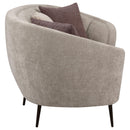  Coaster Furniture Ellorie 504837 Upholstered Channel Back Curved Sofa - Beige IMAGE 7