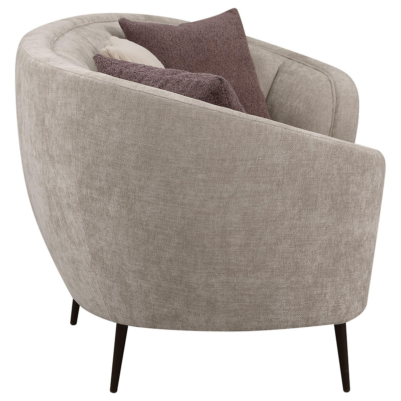  Coaster Furniture Ellorie 504837 Upholstered Channel Back Curved Sofa - Beige IMAGE 7