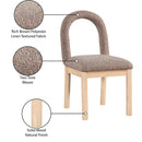 Meridian Conrad Brown Linen Textured Fabric Dining Chair IMAGE 10