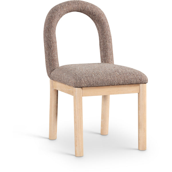 Meridian Conrad Brown Linen Textured Fabric Dining Chair IMAGE 1