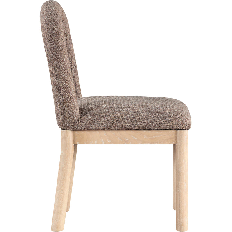 Meridian Conrad Brown Linen Textured Fabric Dining Chair IMAGE 4