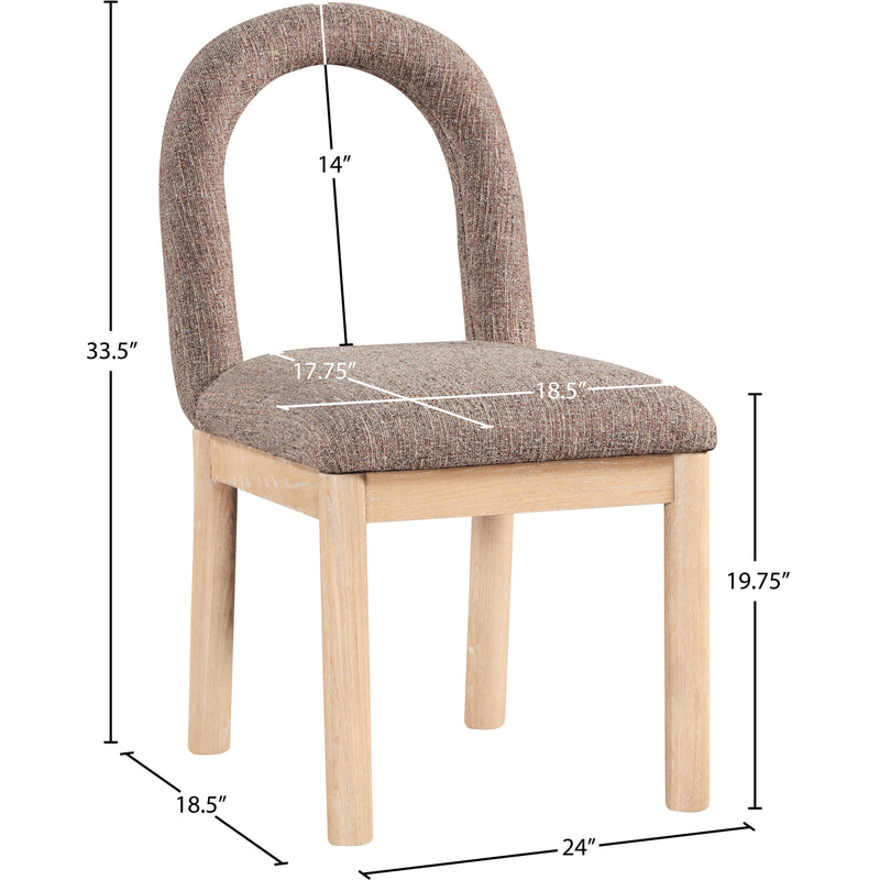 Meridian Conrad Brown Linen Textured Fabric Dining Chair IMAGE 9