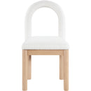 Meridian Conrad Cream Linen Textured Fabric Dining Chair IMAGE 3