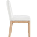 Meridian Conrad Cream Linen Textured Fabric Dining Chair IMAGE 4