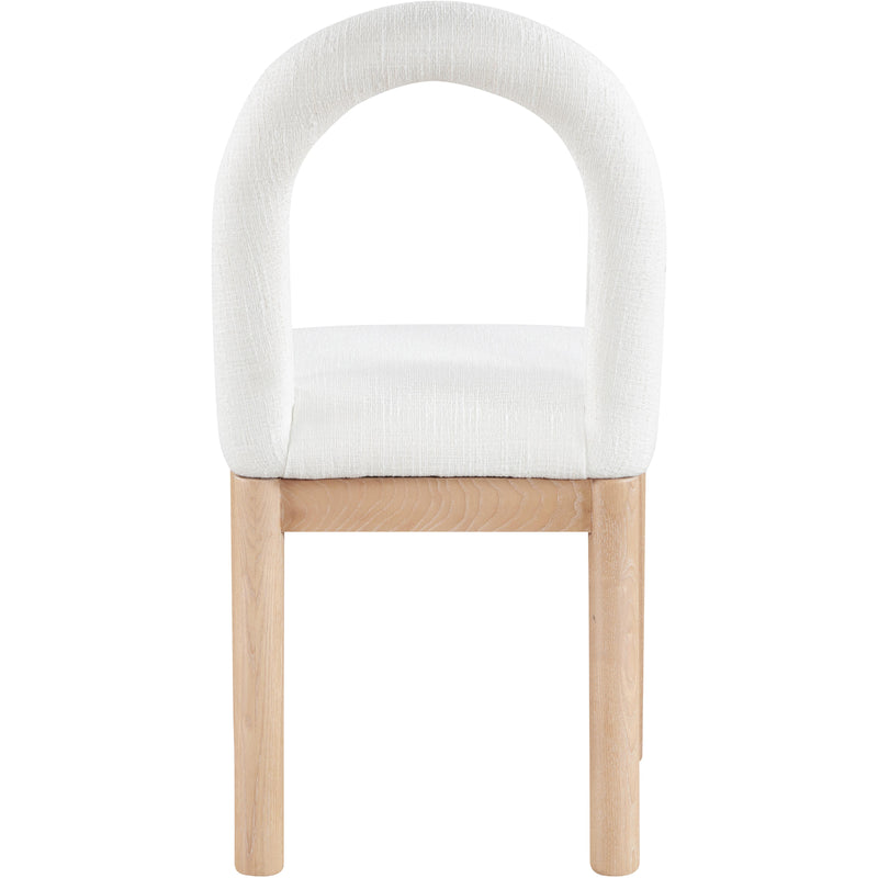 Meridian Conrad Cream Linen Textured Fabric Dining Chair IMAGE 5