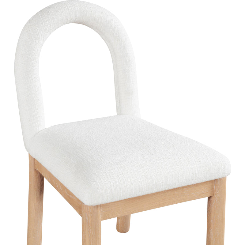 Meridian Conrad Cream Linen Textured Fabric Dining Chair IMAGE 6