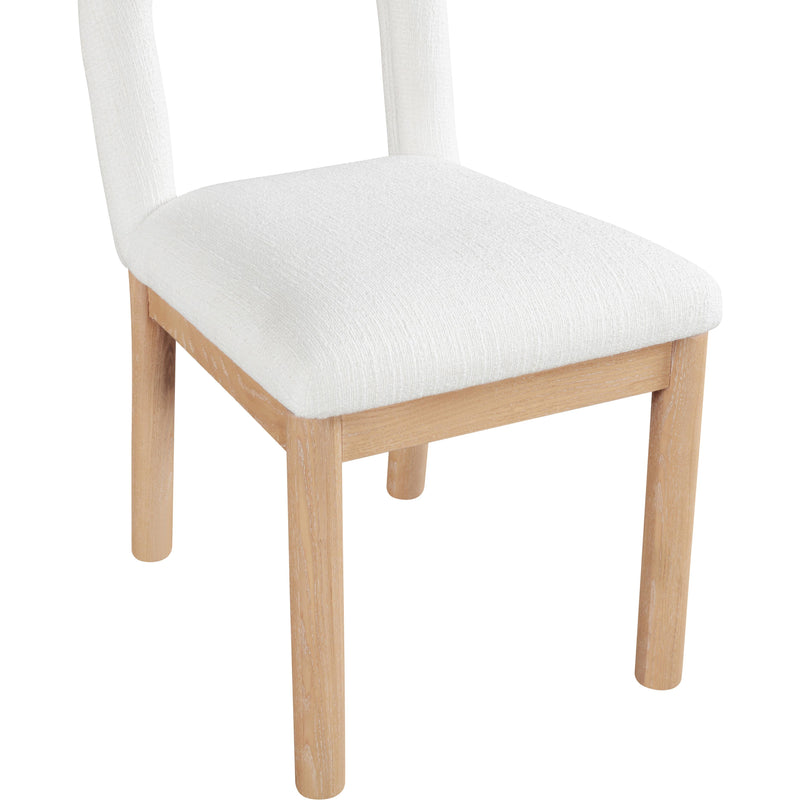 Meridian Conrad Cream Linen Textured Fabric Dining Chair IMAGE 7