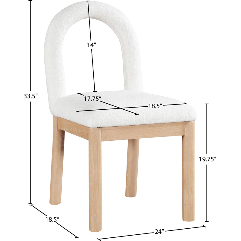 Meridian Conrad Cream Linen Textured Fabric Dining Chair IMAGE 9