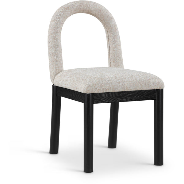 Meridian Conrad Beige Linen Textured Fabric Dining Chair IMAGE 1