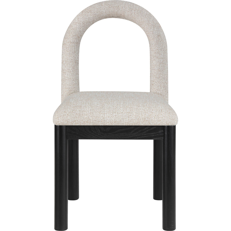Meridian Conrad Beige Linen Textured Fabric Dining Chair IMAGE 3