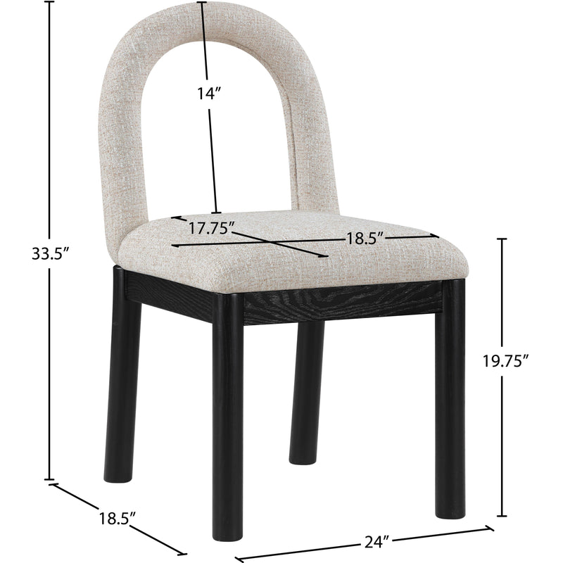 Meridian Conrad Beige Linen Textured Fabric Dining Chair IMAGE 8
