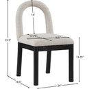 Meridian Conrad Beige Linen Textured Fabric Dining Chair IMAGE 9