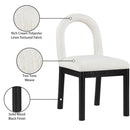  Meridian Conrad Cream Linen Textured Fabric Upholstered Dining Chair IMAGE 10