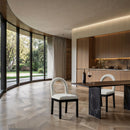 Meridian Conrad Cream Linen Textured Fabric Dining Chair IMAGE 2