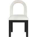 Meridian Conrad Cream Linen Textured Fabric Dining Chair IMAGE 3