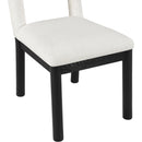 Meridian Conrad Cream Linen Textured Fabric Dining Chair IMAGE 7