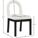 Meridian Conrad Cream Linen Textured Fabric Dining Chair IMAGE 9