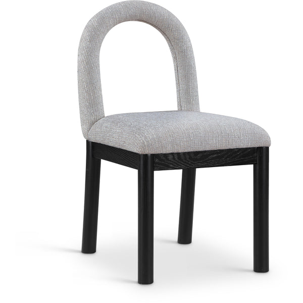 Meridian Conrad Grey Linen Textured Fabric Dining Chair IMAGE 1