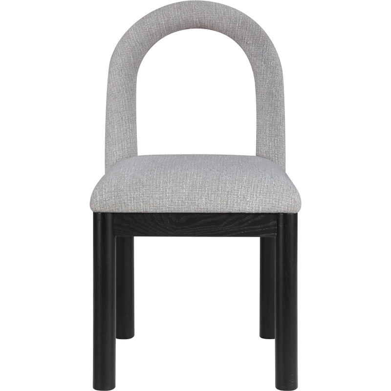 Meridian Conrad Grey Linen Textured Fabric Dining Chair IMAGE 3