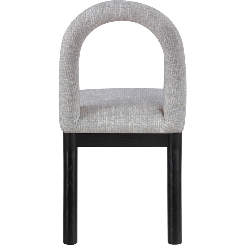 Meridian Conrad Grey Linen Textured Fabric Dining Chair IMAGE 5
