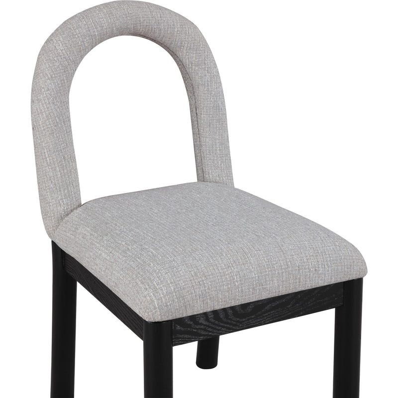Meridian Conrad Grey Linen Textured Fabric Dining Chair IMAGE 6