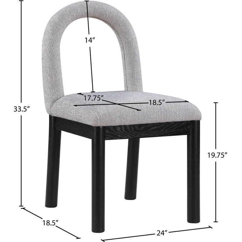 Meridian Conrad Grey Linen Textured Fabric Dining Chair IMAGE 8