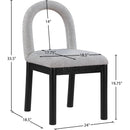 Meridian Conrad Grey Linen Textured Fabric Dining Chair IMAGE 9