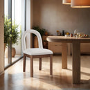 Meridian Conrad Beige Linen Textured Fabric Dining Chair IMAGE 2