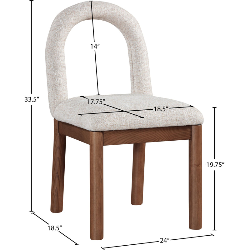 Meridian Conrad Beige Linen Textured Fabric Dining Chair IMAGE 8