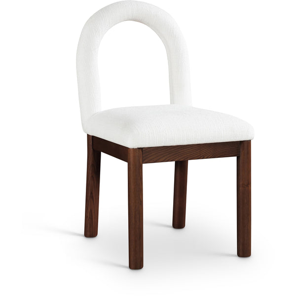 Meridian Conrad Cream Linen Textured Fabric Dining Chair IMAGE 1