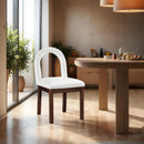 Meridian Conrad Cream Linen Textured Fabric Dining Chair IMAGE 2