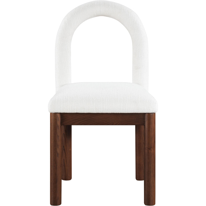 Meridian Conrad Cream Linen Textured Fabric Dining Chair IMAGE 3