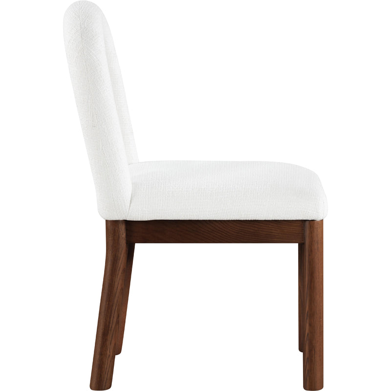 Meridian Conrad Cream Linen Textured Fabric Dining Chair IMAGE 4