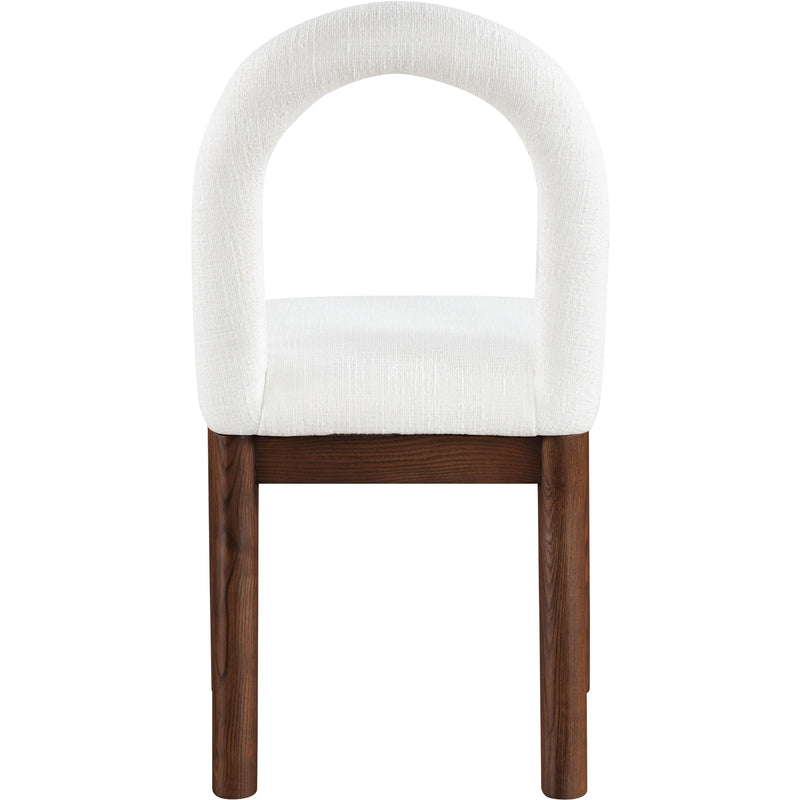 Meridian Conrad Cream Linen Textured Fabric Dining Chair IMAGE 5