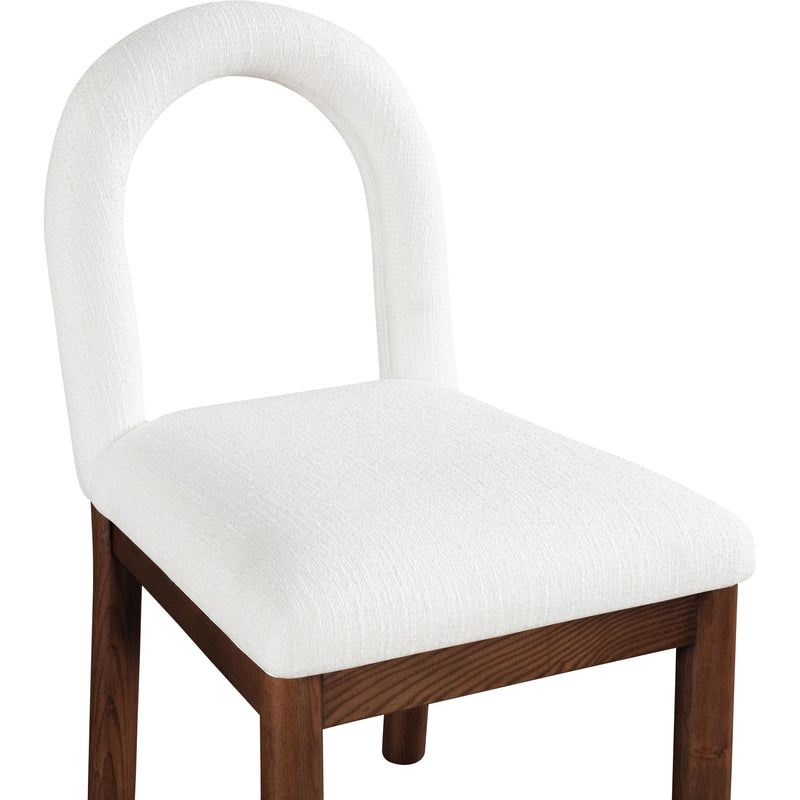 Meridian Conrad Cream Linen Textured Fabric Dining Chair IMAGE 6
