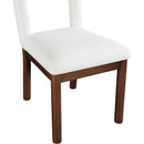 Meridian Conrad Cream Linen Textured Fabric Dining Chair IMAGE 7