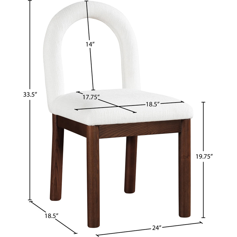 Meridian Conrad Cream Linen Textured Fabric Dining Chair IMAGE 8
