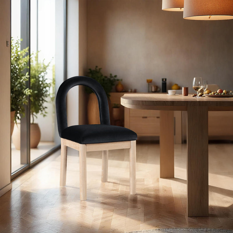 Meridian Conrad Black Velvet Dining Chair IMAGE 2