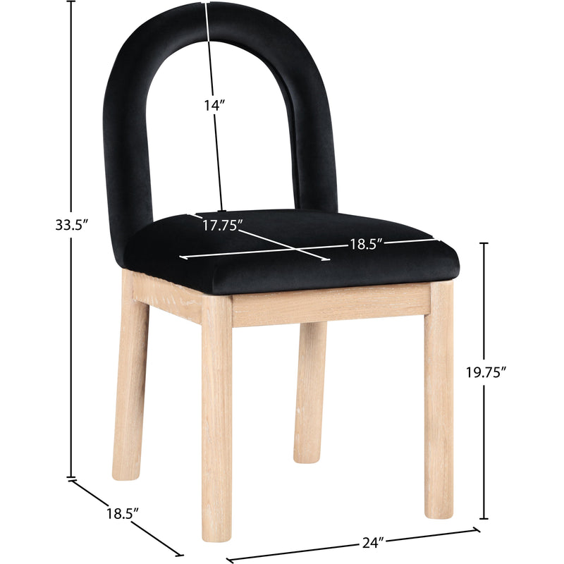 Meridian Conrad Black Velvet Dining Chair IMAGE 9