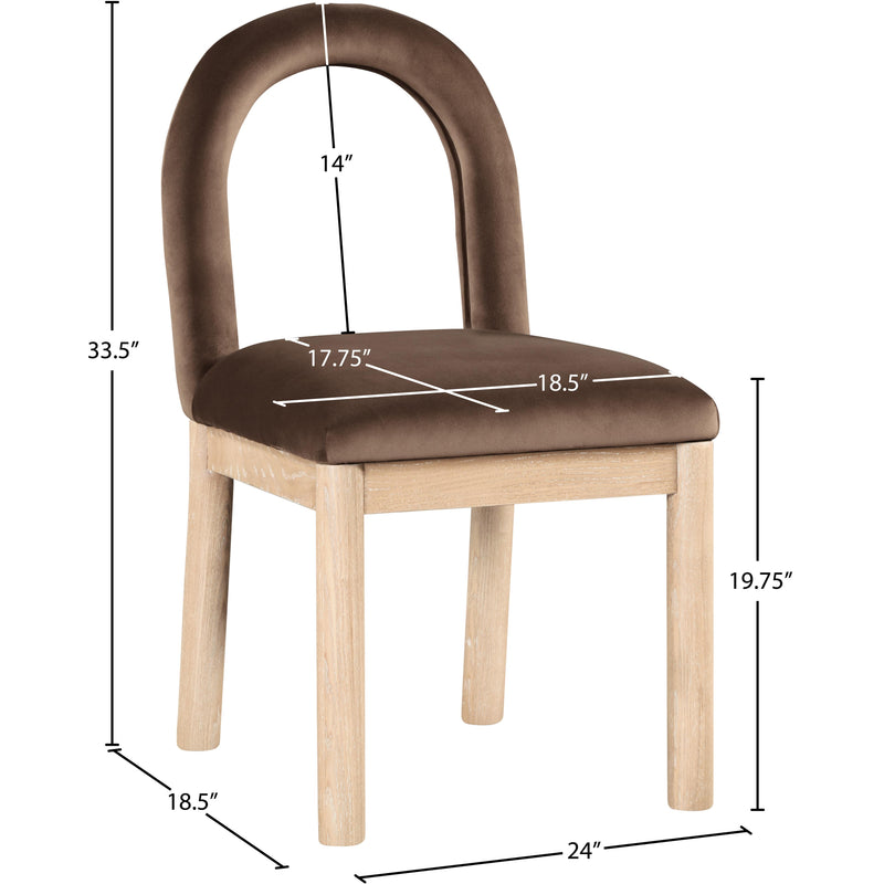 Meridian Conrad Brown Velvet Dining Chair IMAGE 9