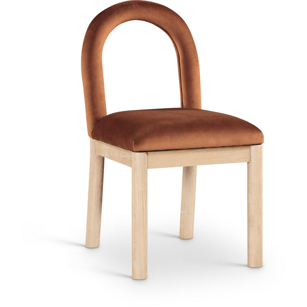Meridian Conrad Cognac Velvet Dining Chair IMAGE 1